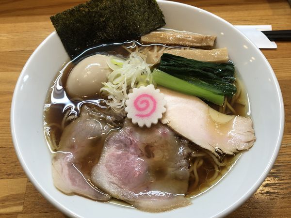「軍鶏しなそば味玉(※大盛り無料)900円」@しなそば 天味の写真