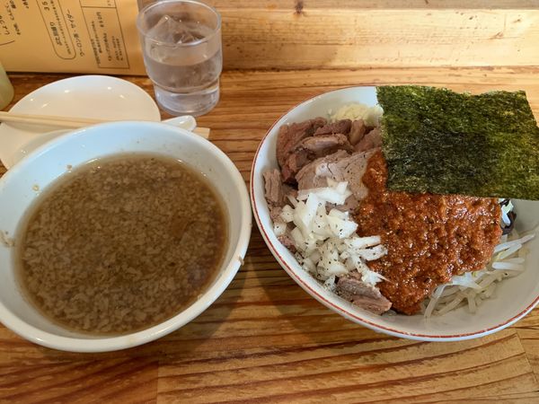 「ぶた入りオロチョンつけ麺」@にかいやの写真