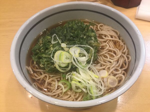 「春菊天そば・大盛（￥480・大盛無料）」@吉そば 神田店の写真