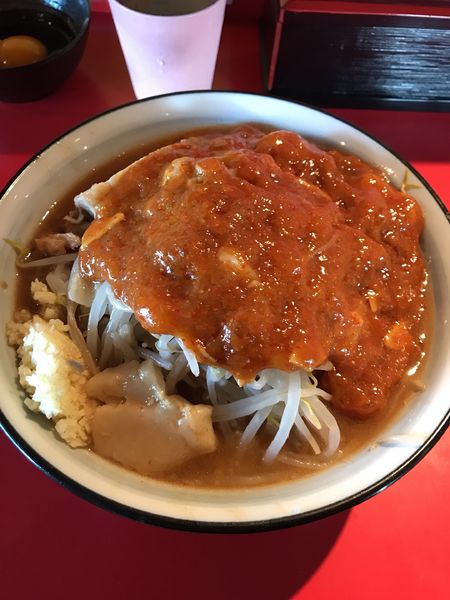 「フュージョン＋生卵」@蒙麺 火の豚の写真