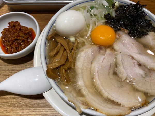 「バラそば＋辛ひき肉」@玉 バラそば屋 中野店の写真