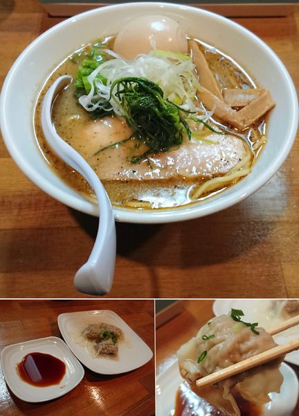 「【限定】魚香る味噌らーめん＋味付け玉子＋皿ワンタン3個入り」@麺処ゆきちの写真