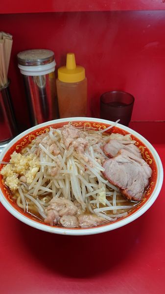 「大ラーメン  カタカタ  野菜  ニンニク  アブラ」@ラーメン二郎 上野毛店の写真