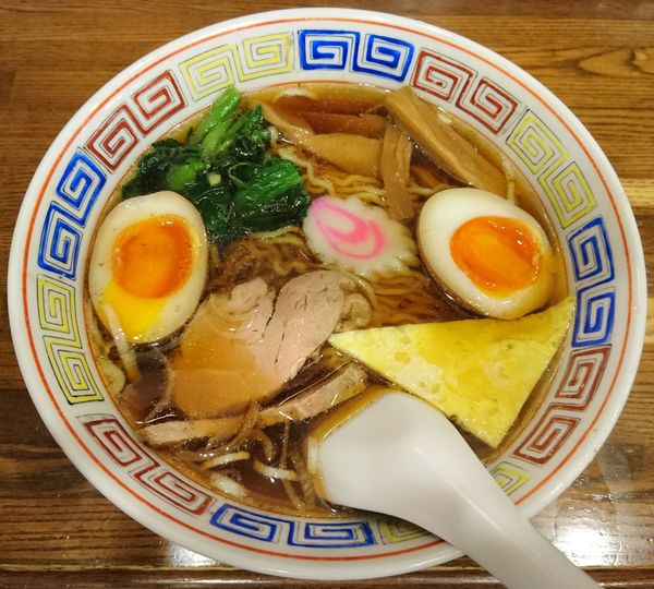 「中華そば＋煮玉子」@中華そば 萬福の写真