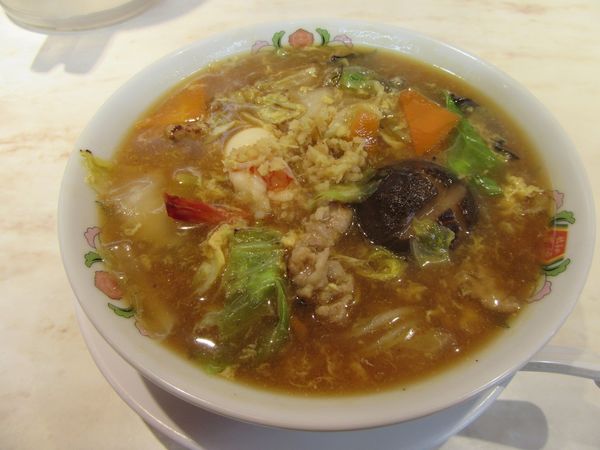 「五目あんかけラーメン（６９３円）＋油淋鶏５９８円」@餃子の王将 つくば赤塚店の写真