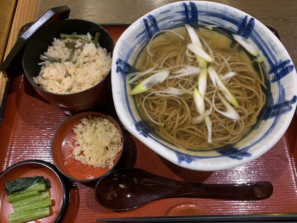 「かけそば定食 740円」@信州そば処 そじ坊 那覇空港店の写真