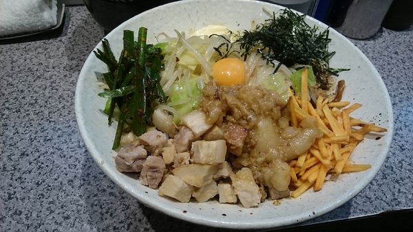 「汁なしジャンク・大盛(ヤサイアブラ)￥１０６０」@ラーメン宮郎の写真