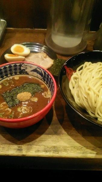 「ランチつけ麺(トッピング全部乗せ1,000円)」@つけ麺専門店 三田製麺所 新宿西口店の写真