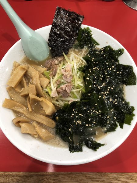 「ネギメンマラーメン＋ワカメ」@ラーメン かいざん 新小岩店の写真