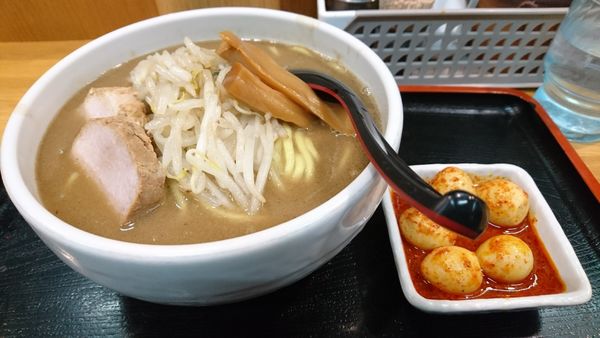 「【夜】味噌ラーメン+チンピラ玉子」@味噌麺処 花道庵の写真