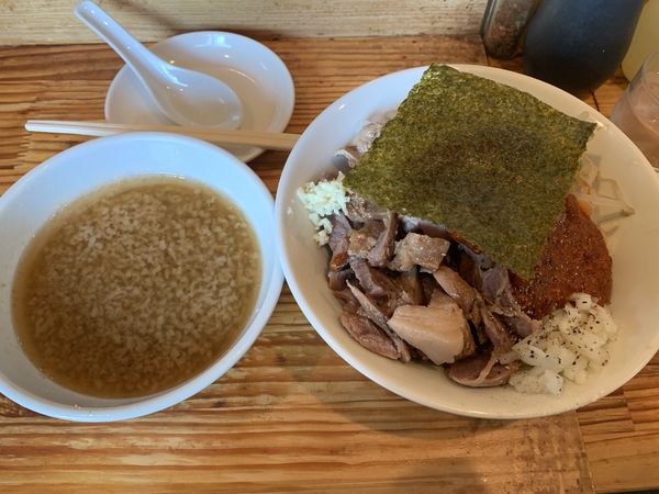 「ぶた入りオロチョンつけ麺」@にかいやの写真