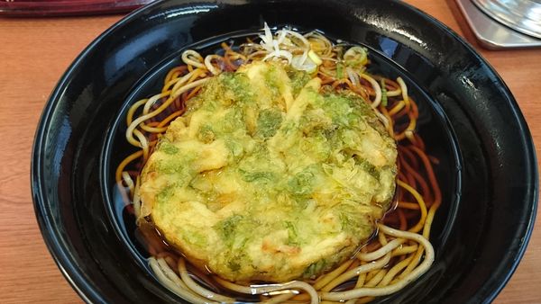 「わさび菜ごぼう天そば」@大江戸そば 錦糸町東店の写真