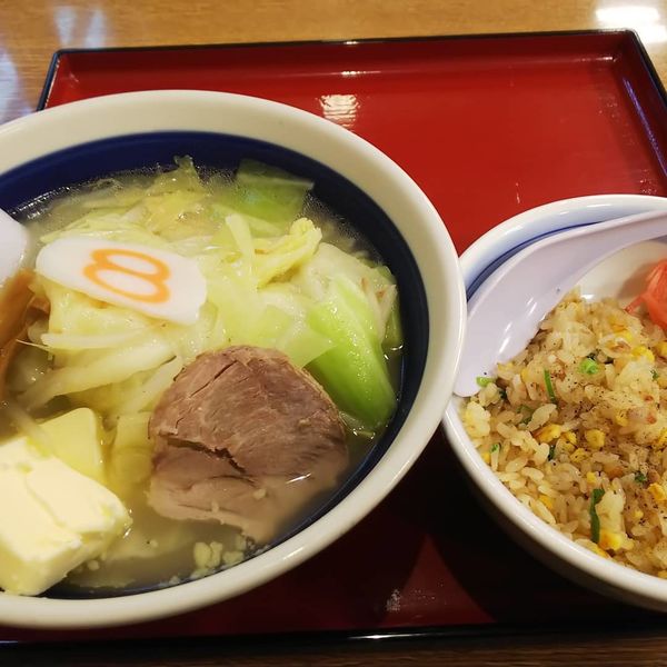 「小さいBセット+バター風味 913円」@8番らーめん 敦賀木崎店の写真