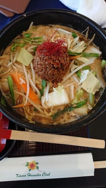 「焼き味噌 石焼煮込みラーメン」@キャスコ花葉 本コースの写真