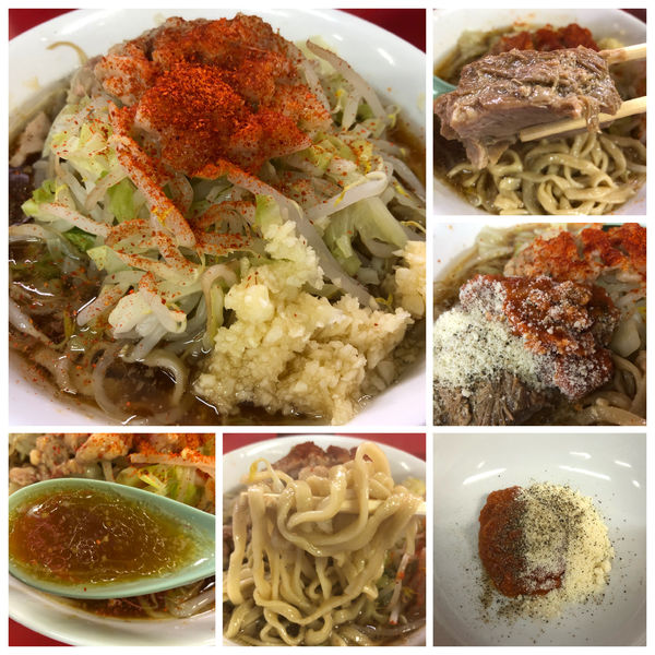 「麺半分豚2枚 700円 トマト100円 ニンニクアブラ」@ラーメン二郎 茨城守谷店の写真