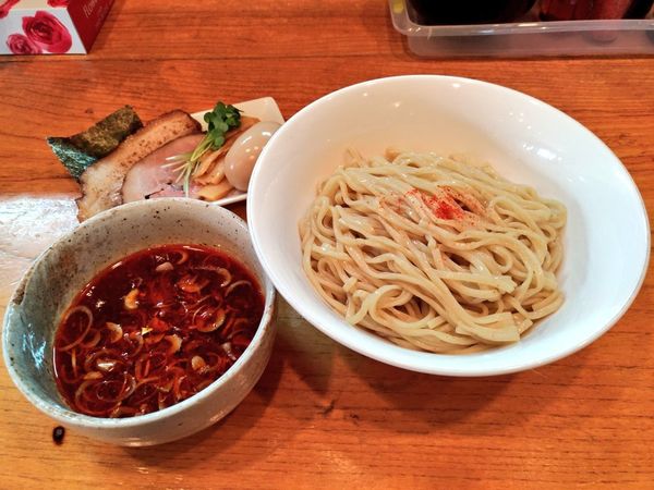 「ゲリラ限定 淡麗つけそば spicy red」@麺屋 シロサキの写真