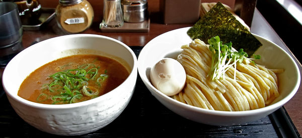 「豚骨魚介つけ麺大盛+味玉」@麺屋 六弦の写真