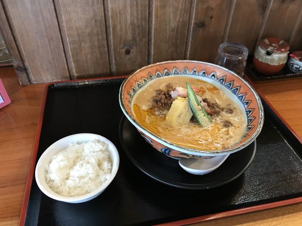 「猪とエビらー油のお正月担々麺﻿」@麺創 なな家の写真