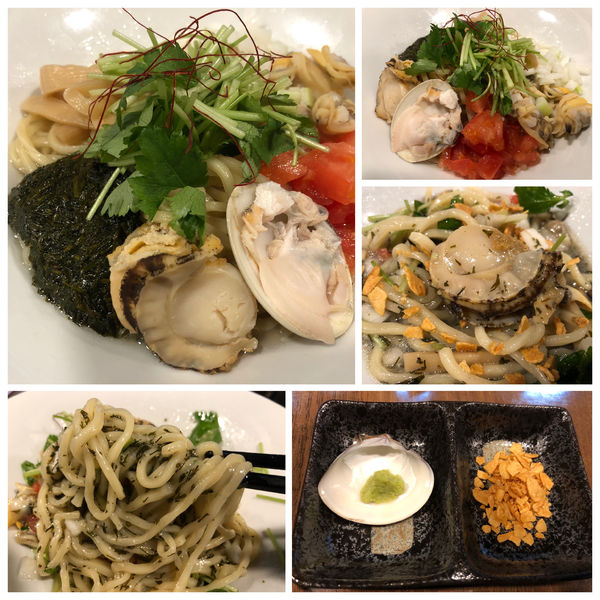 「【限定】3種の貝とギバサの海鮮まぜそば 850円 ビール」@寿製麺よしかわ 保谷店の写真