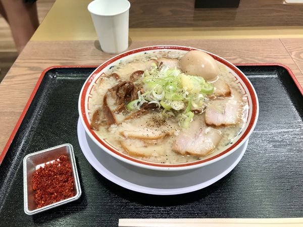 「肉そばこってり+味玉」@田中そば店 ららぽーと名古屋みなとアクルス店の写真