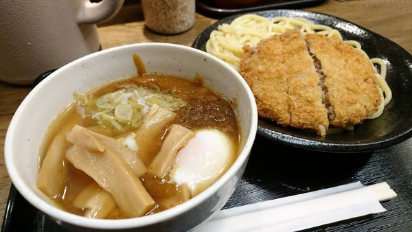 「【昼】メンチカツカレーつけ麺」@日乃屋カレー 渋谷三丁目店の写真