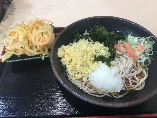 「朝そば鬼おろし+三陸わかめ(¥360+クーポン)」@ゆで太郎 竹橋店の写真