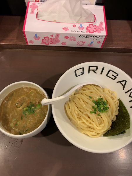 「ORIGAMIつけ麺こってり(820円)」@麺屋 ORIGAMIの写真