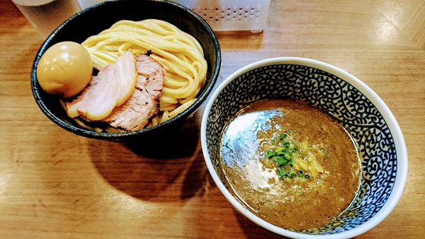 「極濃煮干しつけ麺(中)+味玉(クーポン)」@煮干しつけ麺 宮元の写真