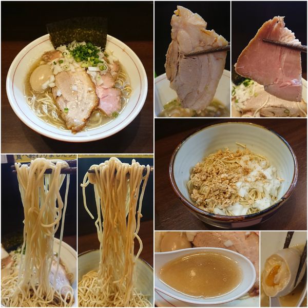 「煮干し蕎麦(塩)＋チャーシュートッピング＋味玉＋和え玉」@零一弐三の写真