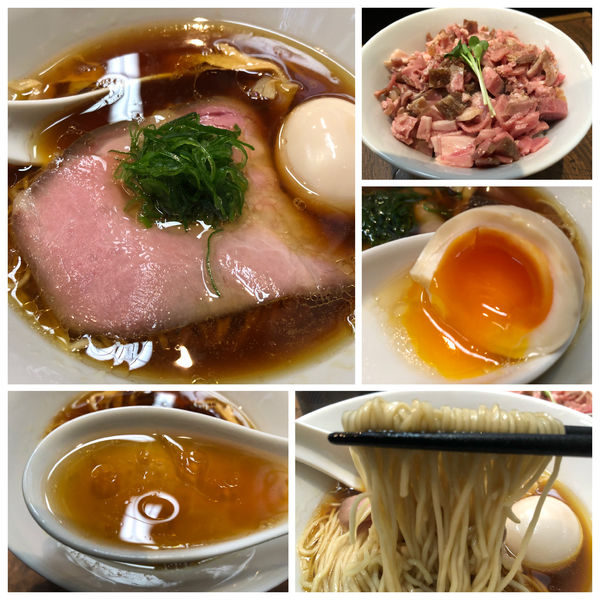 「味玉醤油蕎麦 950円 + 肉飯 150円」@神保町黒須の写真