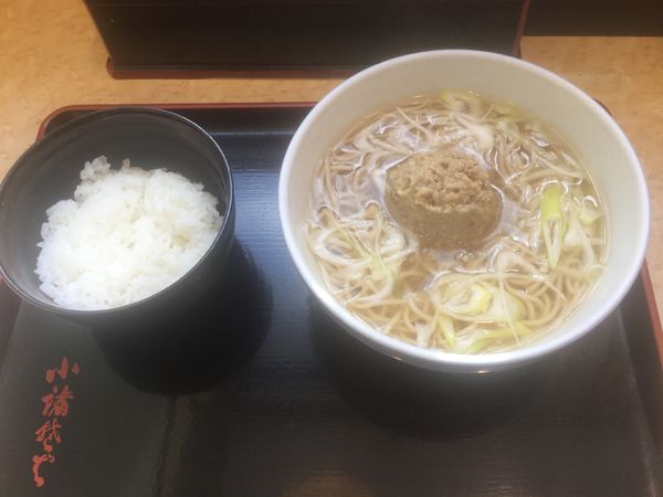 「【期間限定/店舗限定】山わさびそば・ライスセット（￥370）」@小諸そば 駿河台店の写真