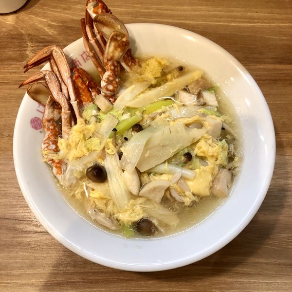 「【限定】渡り蟹と冬野菜のかき卵らーめん￥850」@はつがい商店の写真