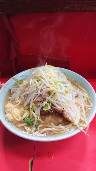 「大豚(麺カタ)  野菜  ニンニク  油  カラメ」@ラーメン二郎 三田本店の写真
