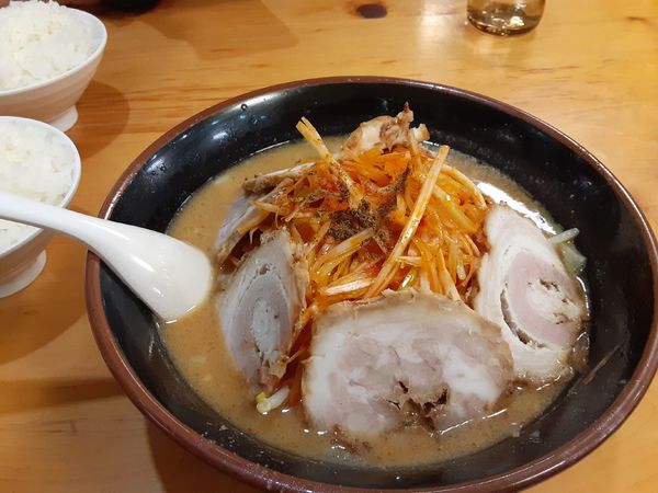 「ねぎ味噌チャーシューメン」@くるまやラーメン 塩尻店の写真