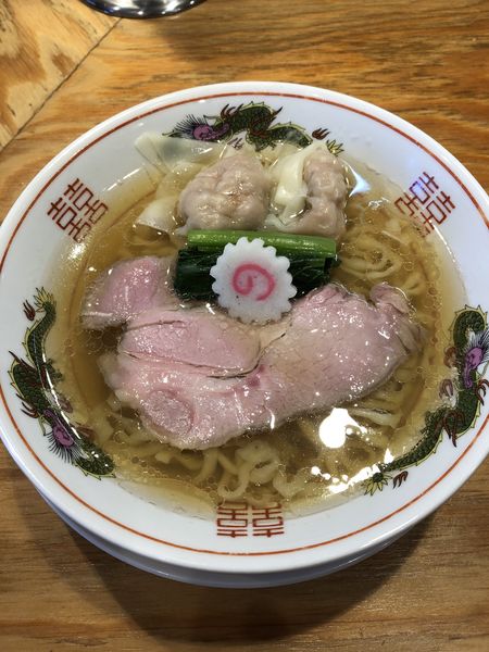 「白だしラーメン(無料券850円)➕肉ワンタン2個(120円)」@キング製麺の写真