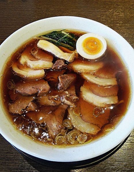 「参州マタギそば950円＋猪肉マシ450円」@麺創 なな家の写真