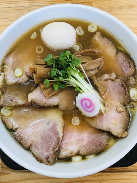 「チャーシュー中華そば(トッピング　味玉)1150円」@中華そば 島風の写真