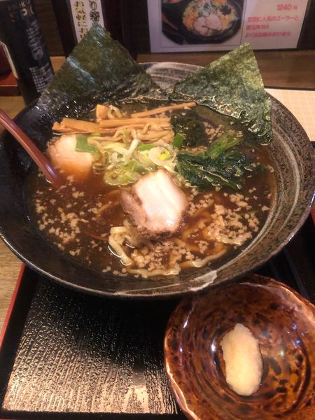 「風林火山（こってり味）＋にんにく」@喜多方ラーメン 蔵 まゆみだ店の写真