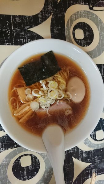 「昔ながら中華そば細麺+豚めし」@寺カフェ 中華そば水加美の写真