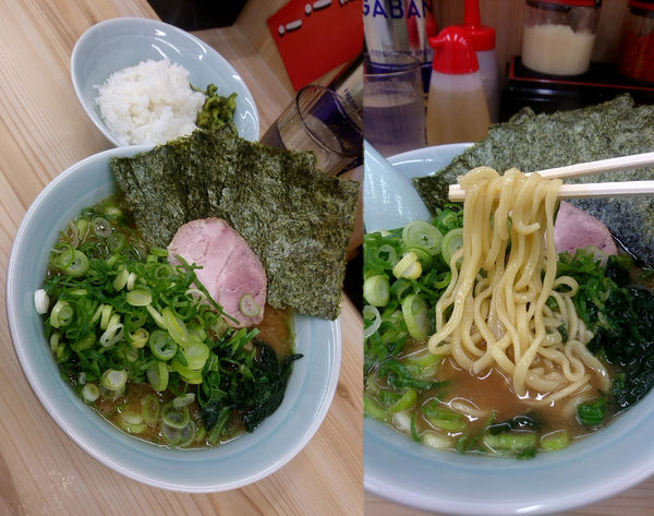 「ラーメン 並(好み全部普通)+九条ねぎ(￥650+100)」@横浜ラーメン 花笠家の写真