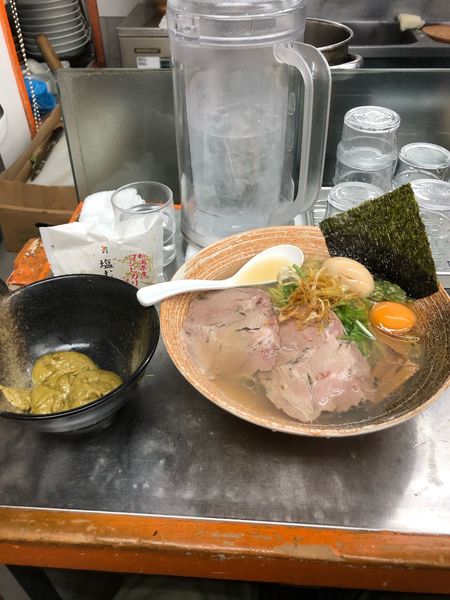 「カキ出汁塩ラーメン＋カキソース×3」@覆麺 智の写真