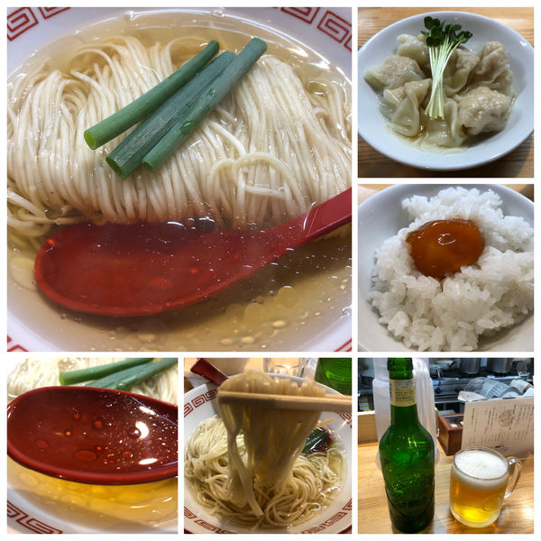 「（梅）白醤油600円ワンタン200円ウニ卵ご飯200円」@自家製麺 くろ松の写真