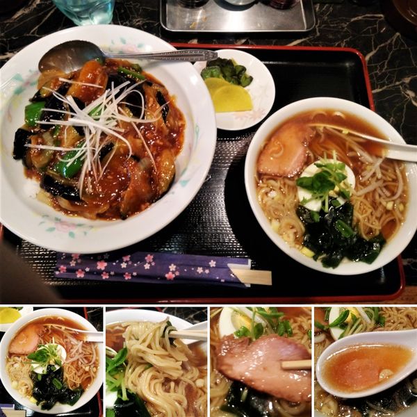 「ナス辛し丼＆小ラーメンセット  1000円」@中華料理 周礼の写真