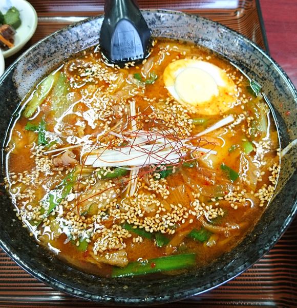 「カルビ麺(小ライス付き)」@たつみや食堂の写真