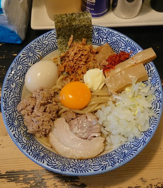 「狼煙まぜそば大+味玉+マヨネーズ」@狼煙 〜NOROSHI〜の写真