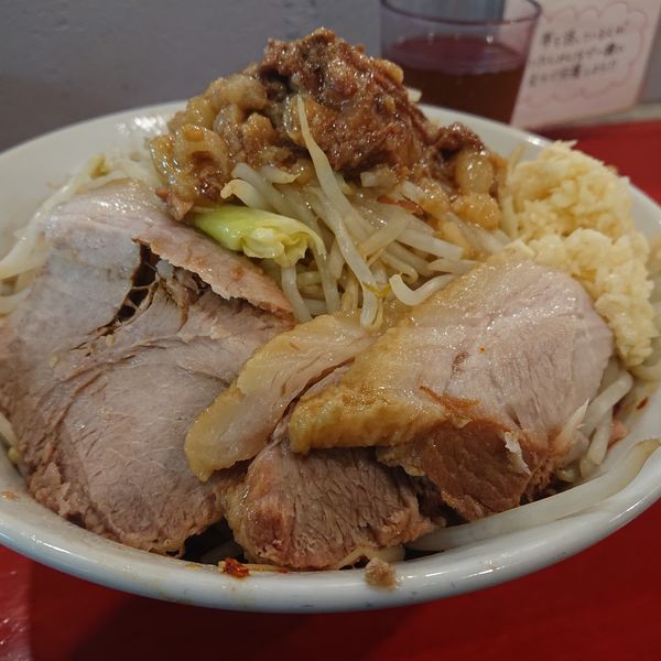 「汁無し850円辛味100円ヤサイニンニクアブラ」@Yume Wo Katare Okinawaの写真