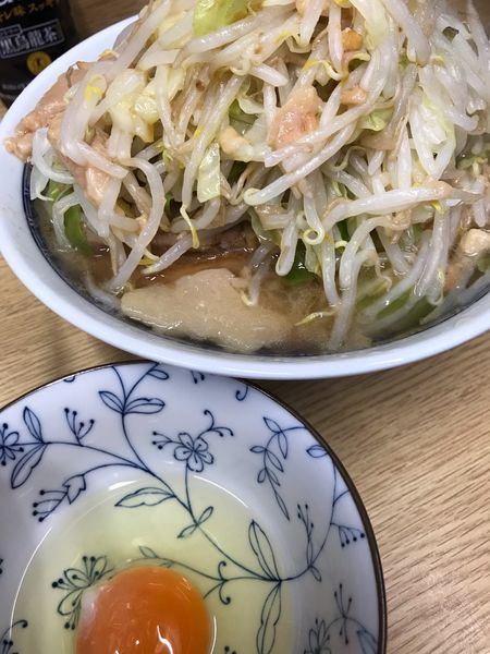 「小ヤサイアブラ(750円)+生たまご(50円)」@ラーメン二郎 栃木街道店の写真