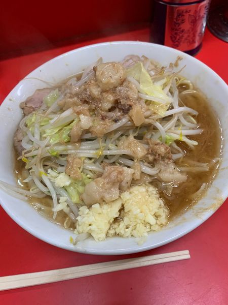 「小ラーメン　ヤサイ少なめ　ニンニク　アブラ」@ラーメン二郎 松戸駅前店の写真