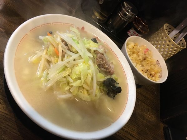 「タンメン＋餃子半炒飯セット」@中華そば 光来の写真