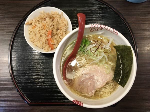 「【限定】貝出汁白醤油らーめん＋だし炊きごはん」@麺処 あす花の写真